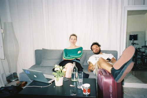 sazclose: Kodak Portra, 35mm. Max and I in Berlin, on the final day of me being there to finish