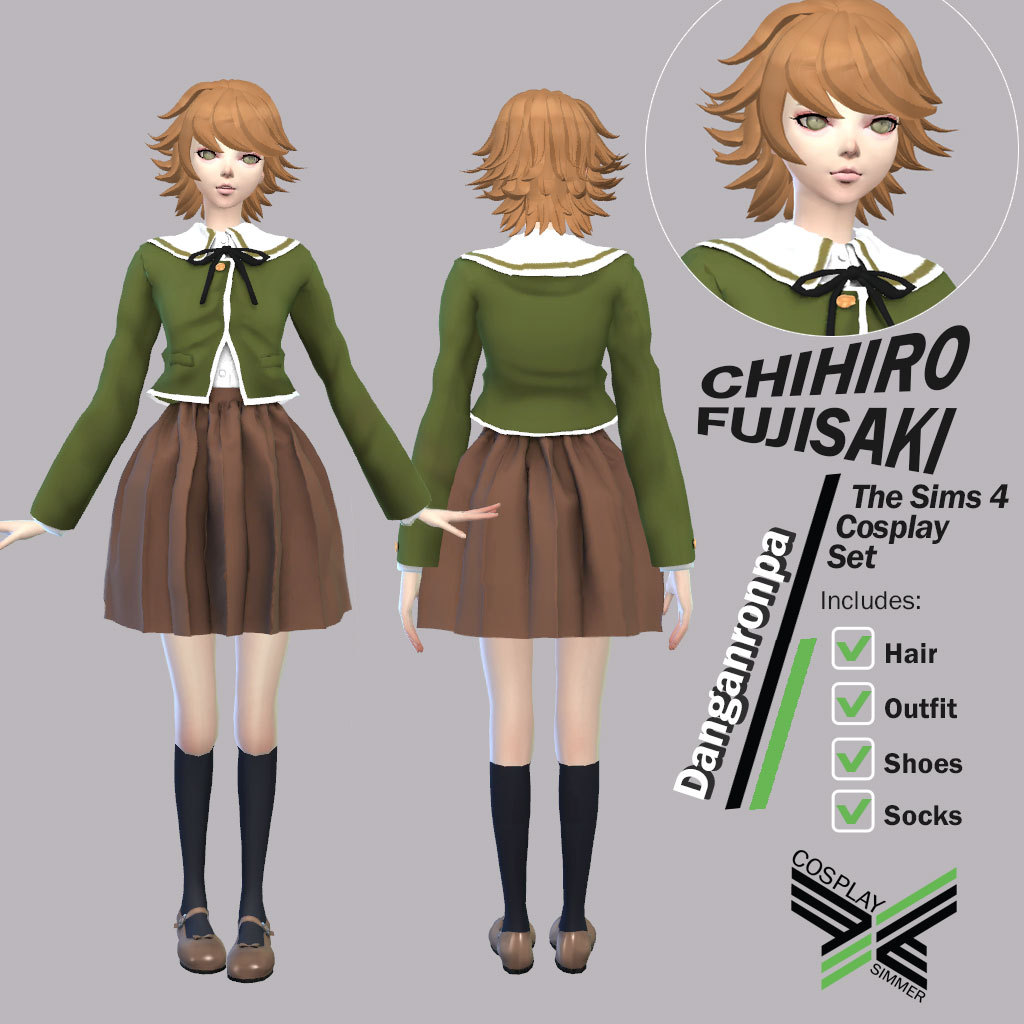 Anime Video Game Custom Content The Sims 4 Danganronpa Chihiro