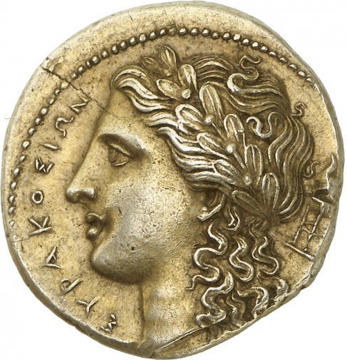 archaicwonder:Rare Agathokles Electrum Coin, Struck C. 304-289 BCVery pretty style, attractively ton