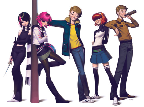 Scott Pilgrim vs. The World fanart. Got a little carried with the Ramona Flowers I painted the other