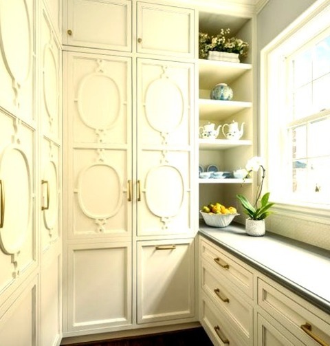 Kitchen In DallasA Large French Country Kitchen Pantry Design Example Features An Island, Recessed-panel