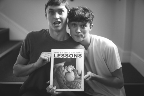 Anders Hayward and Joey Rogers at Supa Model Management having fun with our latest issue “Less