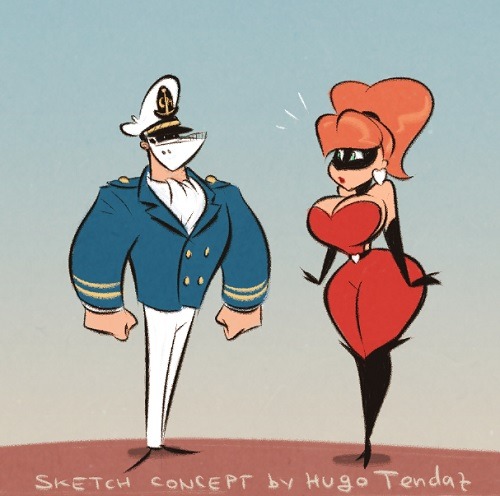 Heartbeat and Captain Motorboat - Concept Sketch 2  For today&rsquo;s morning