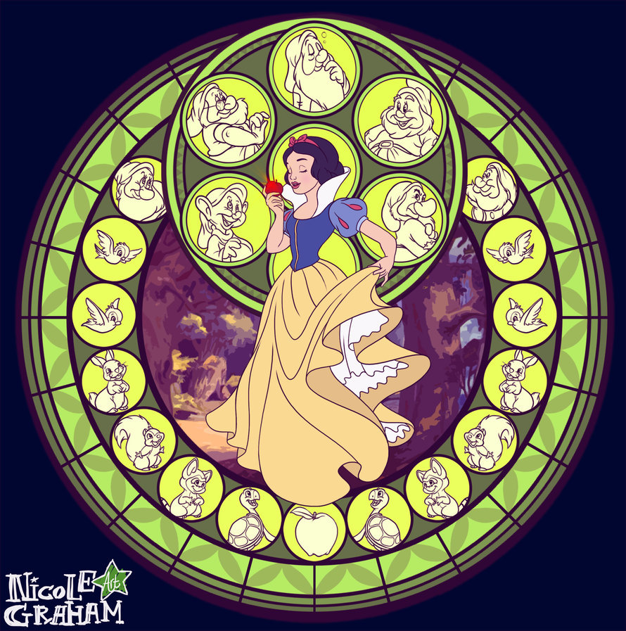 emrys90:  tittykaybee:  Kingdom Hearts Stained Glass FanArt: Disney Princess Collection