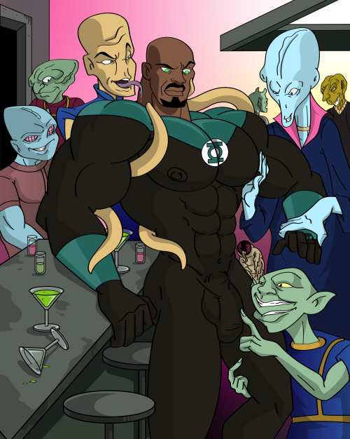 While On Patrol, Green Lantern John Stewart Steps Into A Sleazy Alien Cantina And Quickly Finds Himself