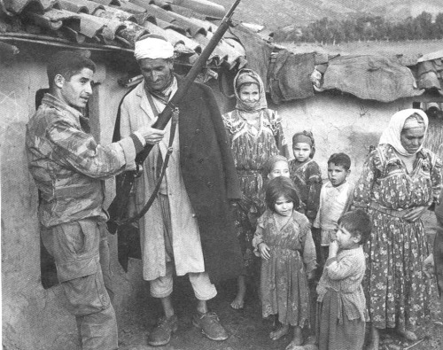 French armies provided weapons to villagers to protect themselves from insurgents. Villagers could f
