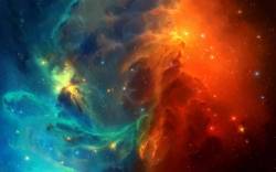 just&ndash;space:  Rainbow Nebula - space art js