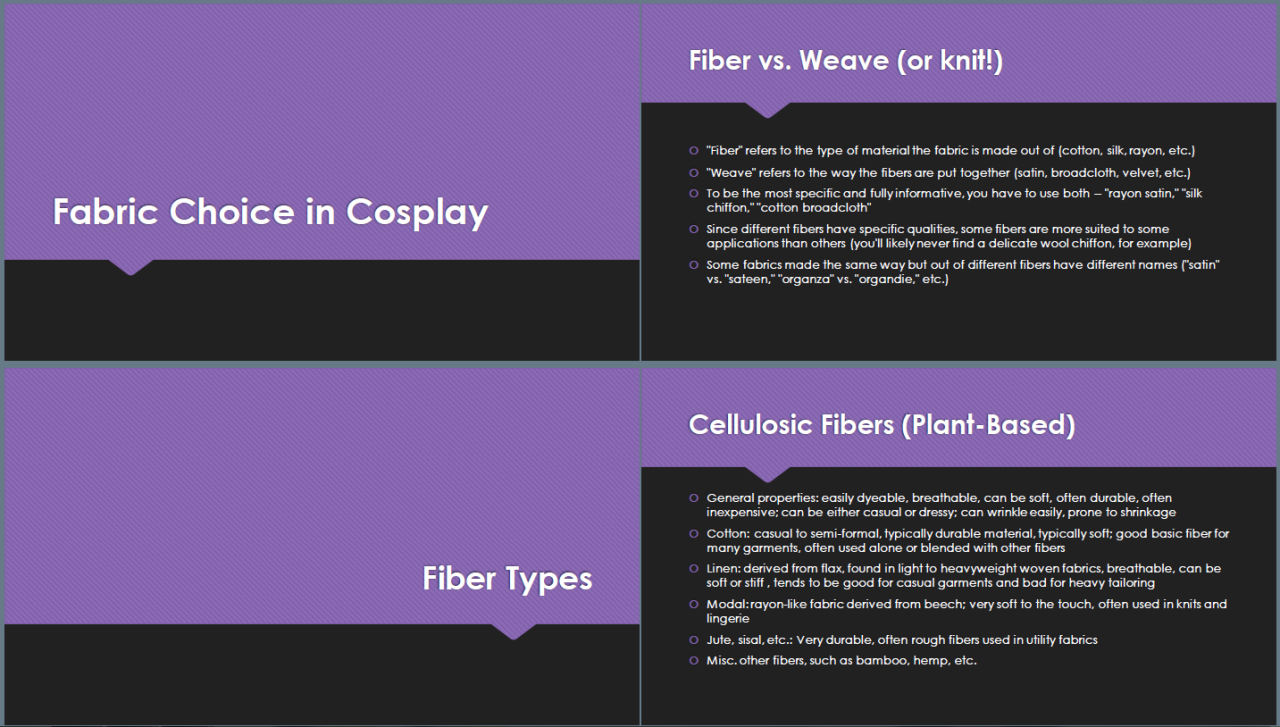 necroticnymph:  fabrickind:  Fabric Choice for Cosplay panel. This is just the bare