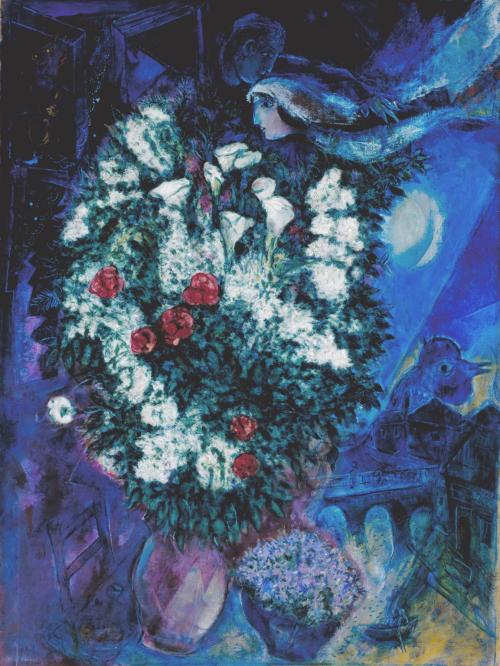 artist-chagall:Bouquet with Flying Lovers, Marc Chagall, 1934, TatePurchased 1948Size: support: 1305