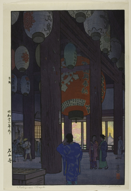 crazyfox-archives: “Ishiyama Temple” (石山寺) by Yoshida Tōshi (吉田遠志), 1946Color woodb