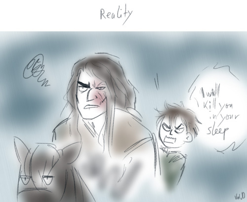 asparklethatisblue:Sometimes I amuse myself thinking about what Sandor probably imagined escaping wi