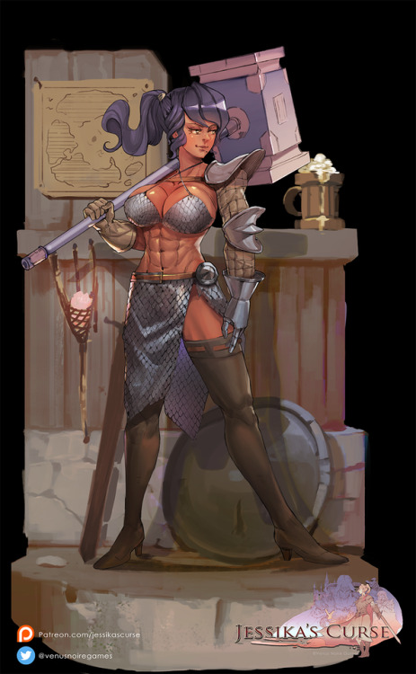 venusnoiregames:Here’s the final ingame art for Bekarah, the operator of the Adventurer’s guild.Patr