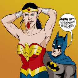 the-hero-dies:  Wonder Woman and sassy Batman.