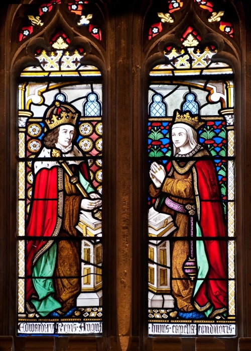 katybirdy95: Stained glass image of Edward IV and Elizabeth Woodville at St George’s Chapel.