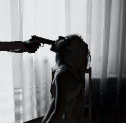 bedtimestoriesforbrokengirls:   She asked for it. Begged, really. “Please get the gun,” over and over. I finally pulled it out of the drawer and leveled it at her head. When I hesitated, she tried to reassure me.  “I consent to this. I want it.