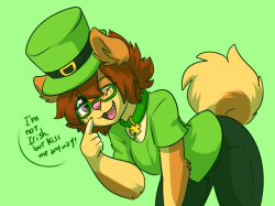 banzai-jinto: fizzy-dog: Happy St. Patrick’s day! oshit thats today isnt it?  Toocute~!