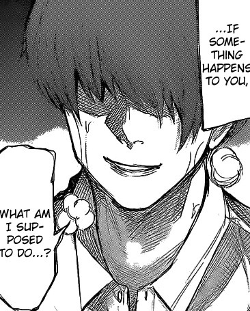 chinchillalace:  What I find most heartbreaking about Tokyo Ghoul’s ‘ending’ (for now at least) is that two of our most amoral characters basically learned how to love make any argument you want, but Tsukiyama actually grew to care about Kaneki.