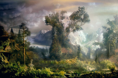 paimona: “Kim Keever shoots large-scale photographs of incredibly detailed landscapes in a 200-gallon tank of water. The tank is filled with water or dry ice and lit with gel-covered lights to transform the strange world into a hazy, fantastical world.”