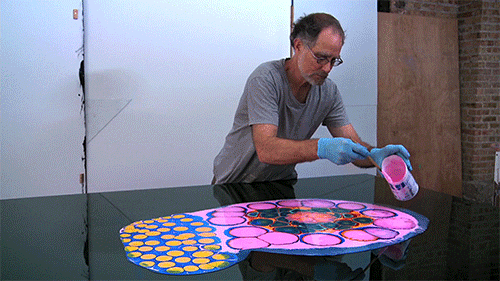 asylum-art-2:   Bruce Riley Creates Psychedelic Art By Pouring Paint And Resin Onto