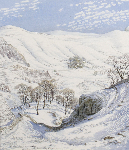 thunderstruck9:Stanley Roy Badmin (British, 1906-1989), Snowy Morning, Mam Tor, Derbyshire. Watercol