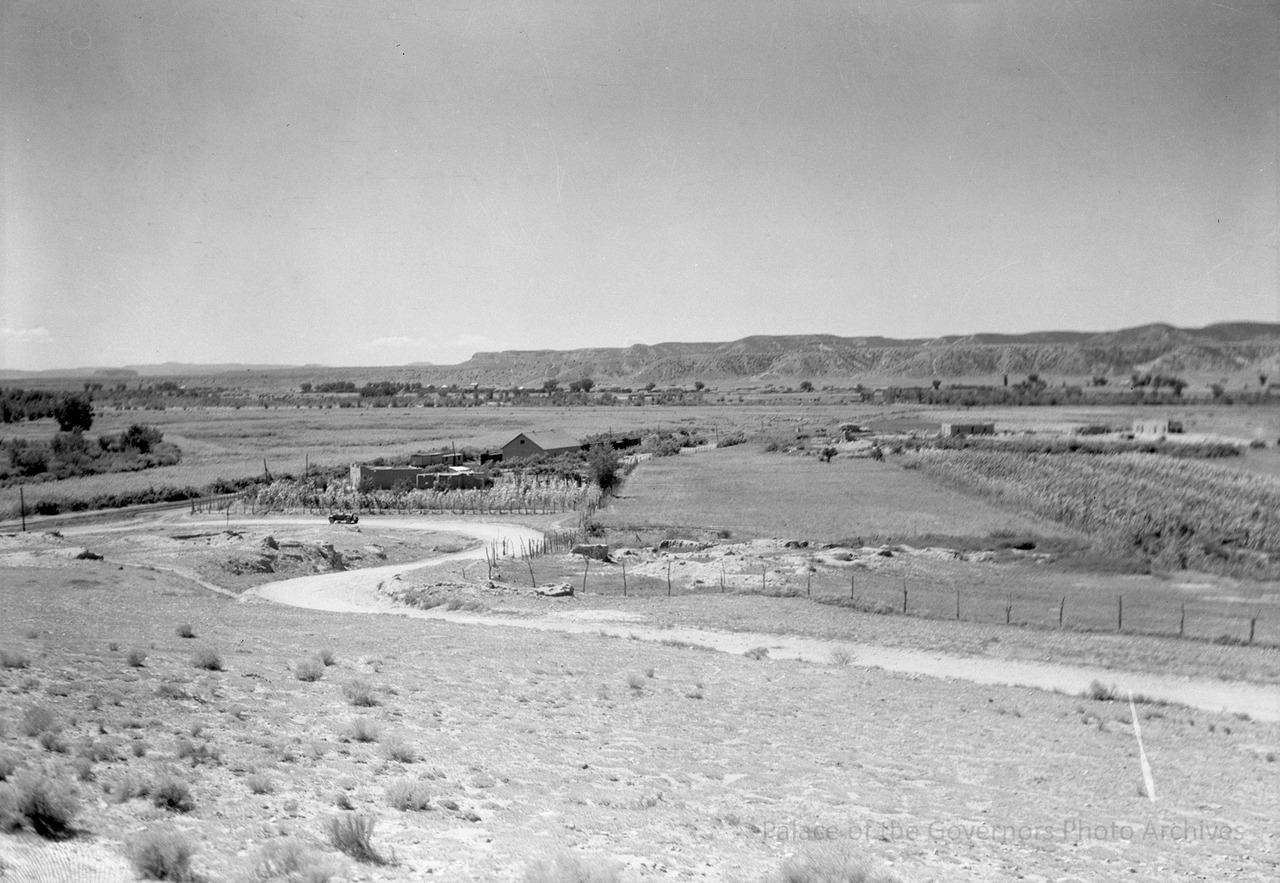 pogphotoarchives: Automobile on winding road, Chamita, New MexicoDate: ca. 1915-1930?Negative