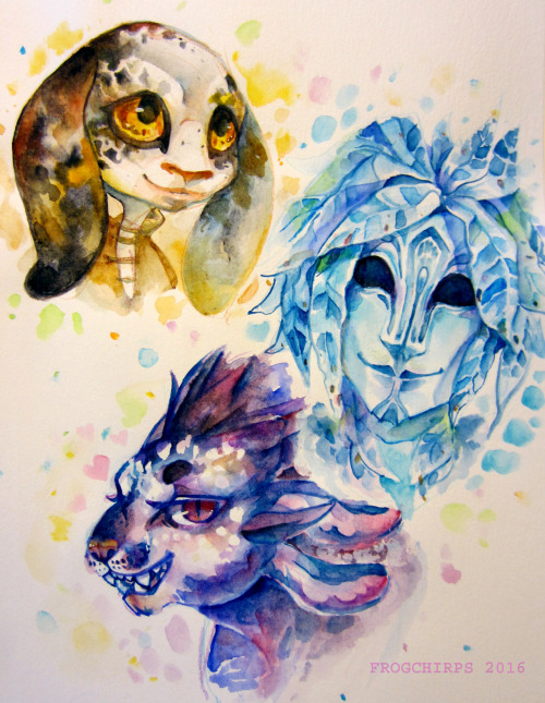 i’ve been really excited about watercolours lately! here are some ocs