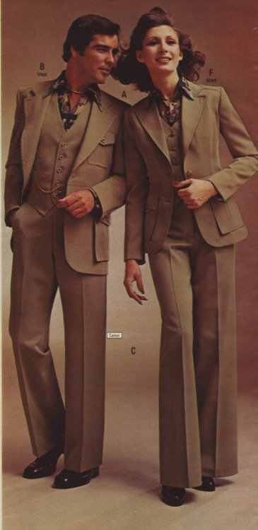 mangodebango:His & Her Safari Suits, catalog, 1970′s.