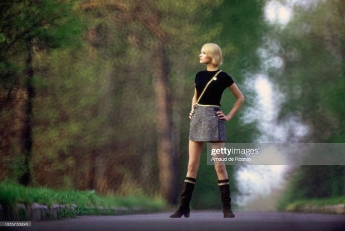 Vogue, August 1969. Photo by Arnaud de Rosnay. Model Galya Milovskaya, on a path in a park in Moscow