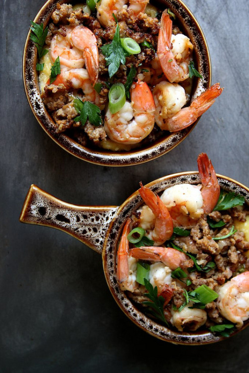 mopey-d1ck:  headturnmeon:  meditating-leo:  foodopia:  shrimp, sausage, and cheddar bowl: recipe here  Get. In. My. Belly.  SHRIMP!!!!  glad to see that this increased in notes 