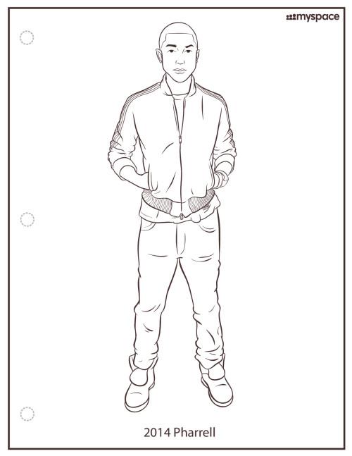 Draw Pharell Williams’ Flyest Styles Over The Last 200 Years (via myspace) What you have before you is an interactive Pharrell Williams Style-By-Decade Guide. It’s very simple. It’s a 13-page booklet that allows you to draw the clothes