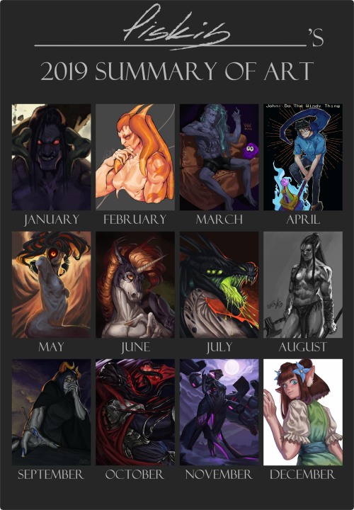  There! Finally completed my 2019 art summary This year was real wild lol. I’ve learned so much. Loo