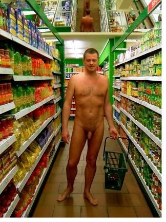 corpas1:Shopping fully naked in a large supermarket is real fun! In the nudist town of Cap d'Agde th