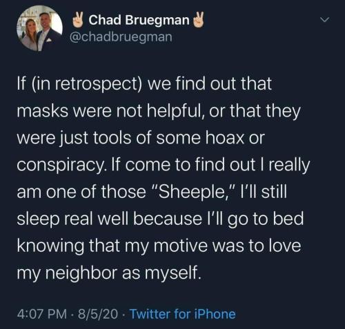 to-transcribe: [ID: Tweet by ✌ Chad Bruegman ✌ @chadbruegman from August 5, 2020 that read