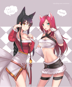 league-of-legends-sexy-girls:  Ahri and Katarina