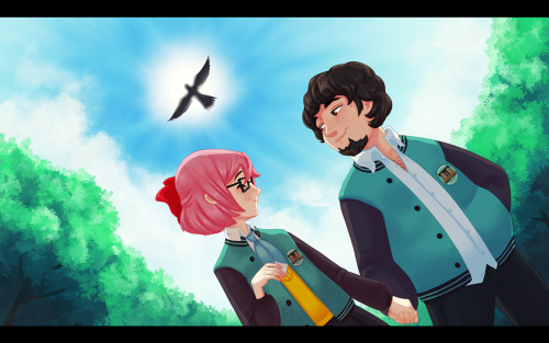 The Best Ending Artwork for Jon&rsquo;s story in Asagao Academy. I took this screencap myself wh