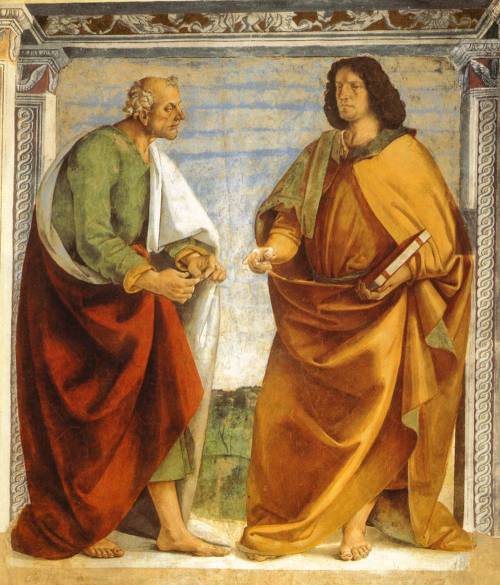 Pair of Apostles in Dispute, Luca Signorelli, between 1477 and 1482