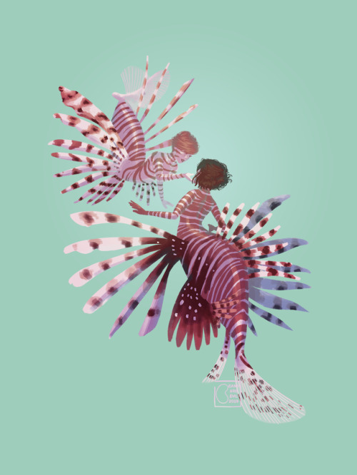 Lionfish. Two girls having a little chat.Prints and stuff // My Instagram