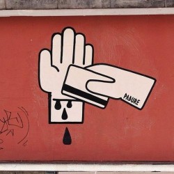 streetartglobal:‘Financial Suicide’ painted