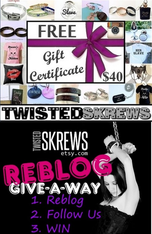 twistedskrews: twistedskrews: ♥ JULY REBLOG GIVE-A-WAY!FREE $40 Gift Certificate redeemable at www.t