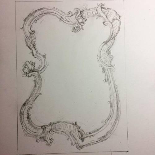 Working on drawing #rococo #ornament #wip #baroque #sketch #oldschool #drawing #design #french #loui