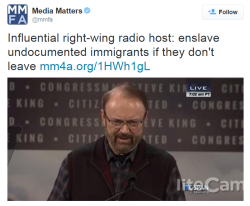 mediamattersforamerica:  Cannot believe this just happened. The conservative kingmaker who regularly hosts major GOP presidential candidates just asked—100% seriously—&quot;What’s wrong with slavery?“ 