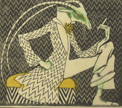 thunderstruck9:  Ludwig Heinrich Jungnickel (Austrian, 1881–1965), He-goat, Smoking, 1910. Design for Secession poster. Leopold Museum, Vienna. via amare-habeo 