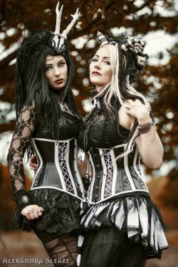 gothicandamazing:  Models: SaphirNoir and Sabina de BruijnPhoto: Alexändra Sleäze PhotographyCorsets: Royal Black Couture &amp; CorsetryMake-up: Ashley Design Make-up ArtistryWelcome to Gothic and Amazing | www.gothicandamazing.com