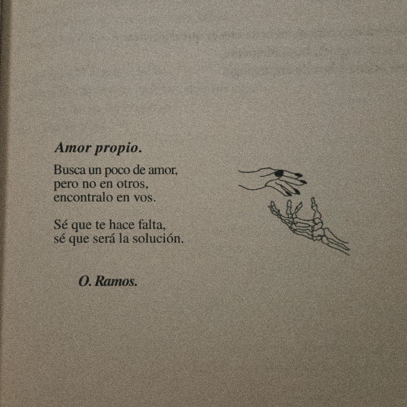 SAUDADE — Amor propio. Busca un poco de amor, pero no en...