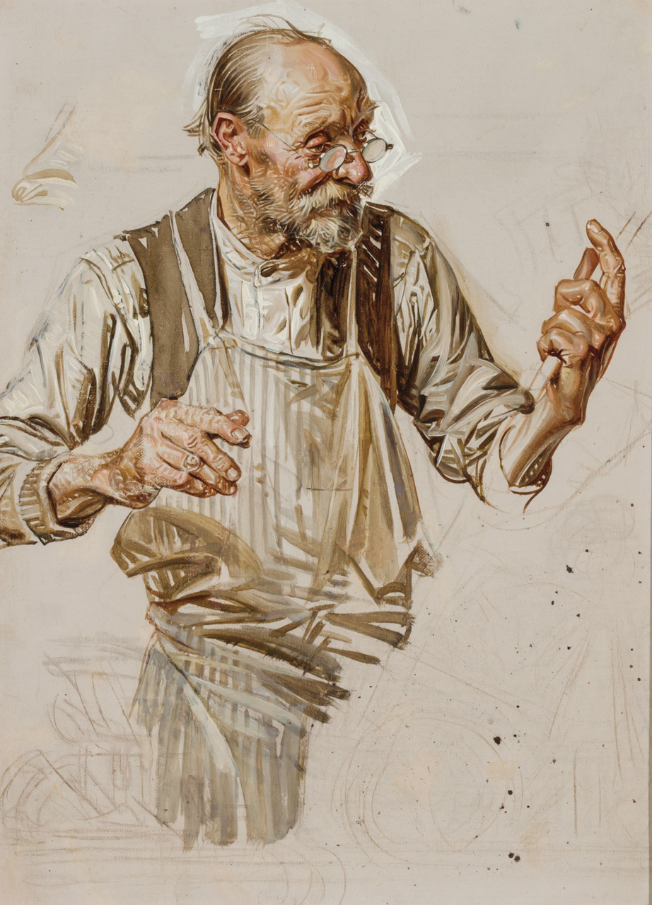 shear-in-spuh-rey-shuhn:  J.C. LEYENDECKER  The Toymaker  - StudyOil on Canvas17.5″