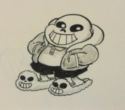 saffronscarf:  inktober day 5 my boy sans in his slippies 