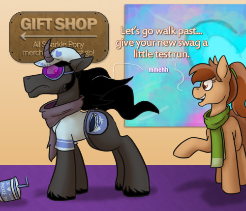 ask-king-sombra:  LET’S GET READY TO LEEEARNNN((Featuring ask-ickle-muse‘s Flugeltoot and askopalescentpearl!))  I’m surprised he didn’t crack up at hearing the name for the “fannypack”. <w<