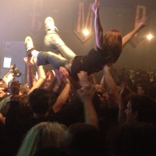 Crowd Surfer At Overkill's Show At The Empire Nightclub In Springfield, VA On November 22, 2013. Don't
