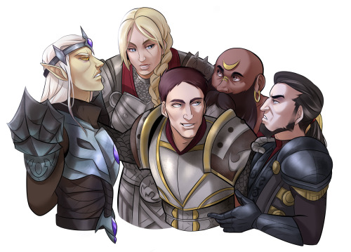 caliblorn: The five companions before the betrayal. Took inspo from @elvensnowart​ for young Abnur&r