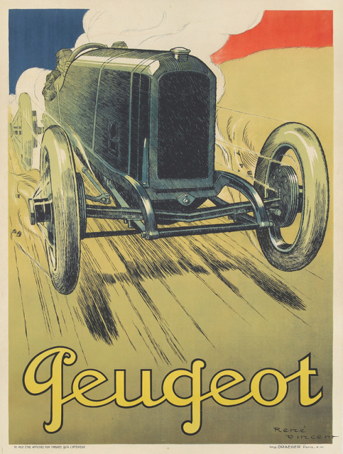 Peugeot. 1900. Rene Vincent.46 5/8 x 61 &frac12; in./118.5 x 156.2 cmThis absolute monster of a 